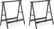 Set di elevazione da 2 pezzi, fino a 100 kg di carico, stabile, ripiegabile, altezza di lavoro 75 cm, spazievitore, acciaio, nero
