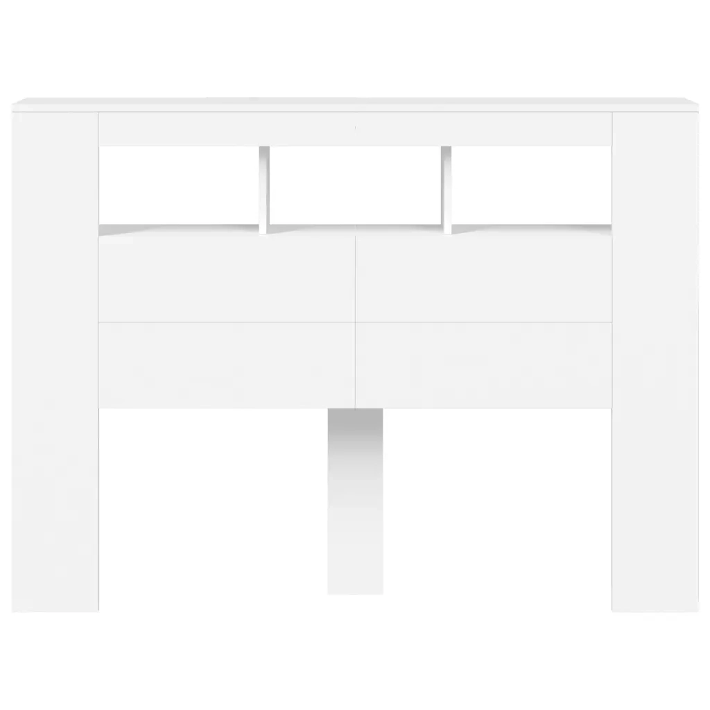 Testiera LED Bianca 140x18,5x103,5 cm Legno Multistrato 837344