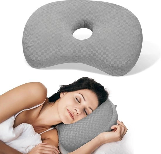 Ore cuscini per sonnambuli - cuscino per collo - cuscino per letto - cuscini principali - Riduci dolore all'orecchio in caso di infiammazione (Grigio)