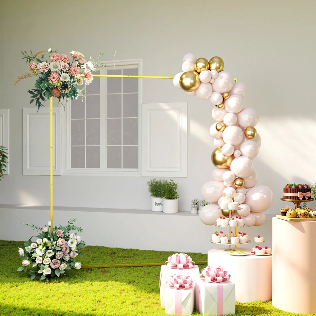 Arco per Rose in Metallo ¨C Zephmum ¨C Dorato 200x40x200 cm