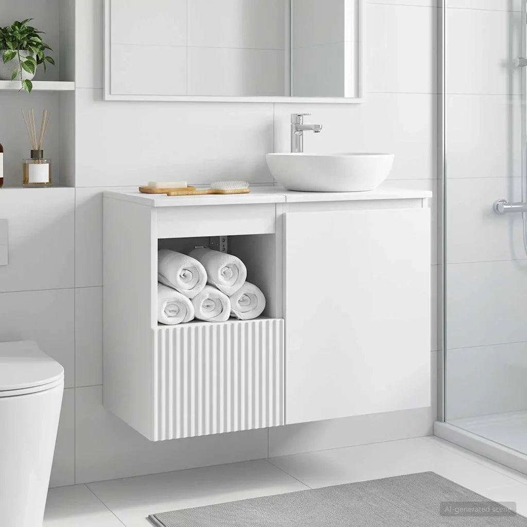 Mobile da Bagno Bianco 30 x 44,5 x 50 cm Legno ingegnerizzato 890502