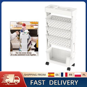 Libreria - Rotante - Trasportabile - 5 livelli - Carrello in ABS