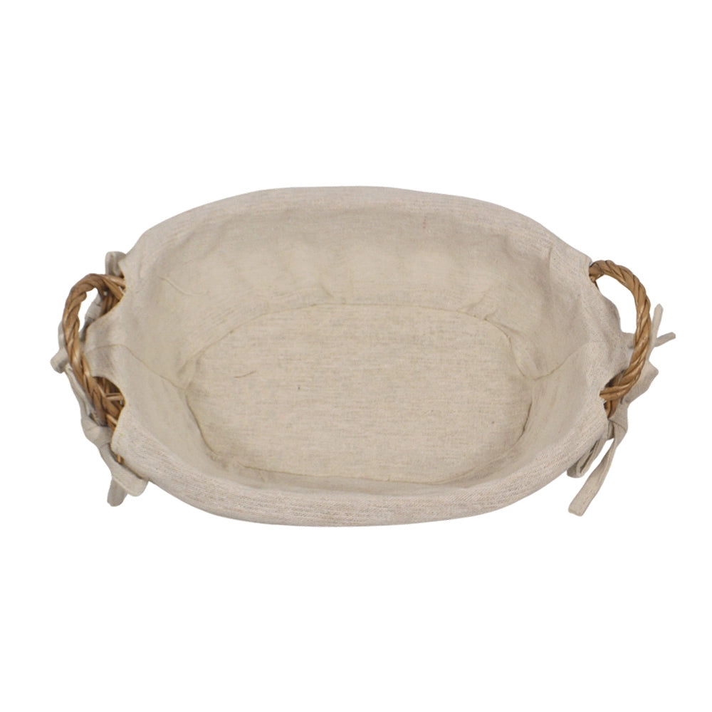 Ceste cestini portapane ovale x10 vimini con manici intrecciati cm 25x11,5x h 13