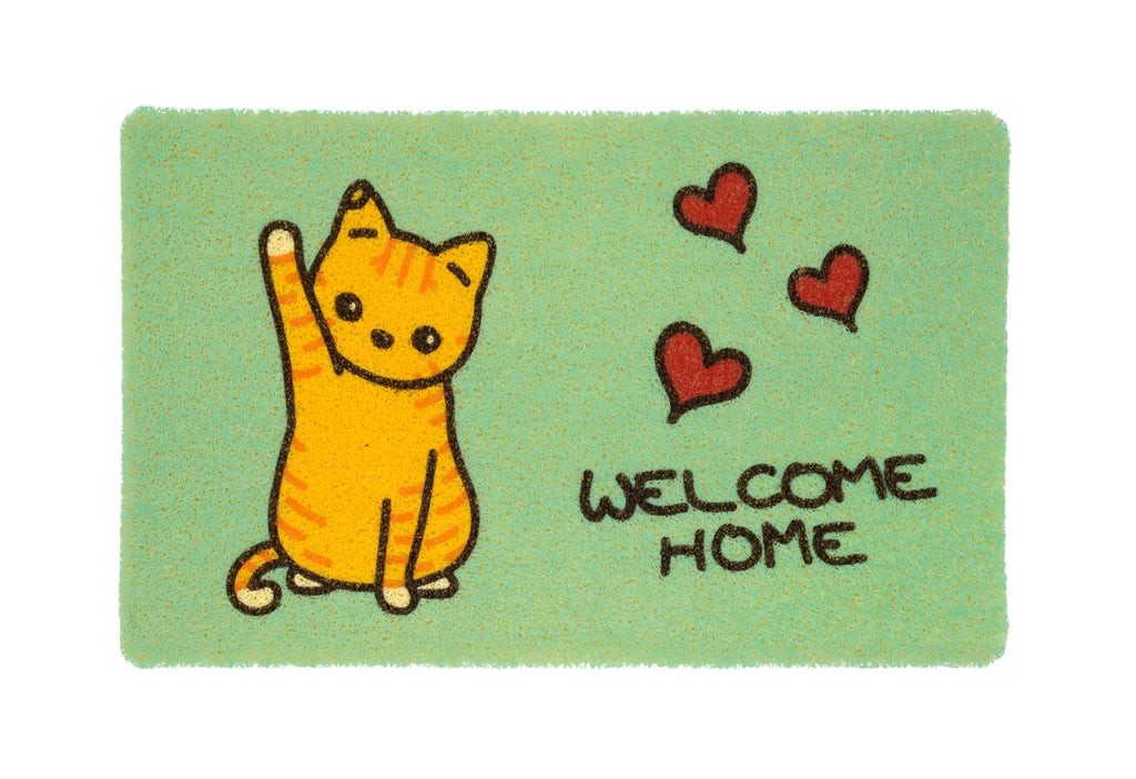 Zerbino Con Riccioli Vinilici Entrata Ingresso Casa Esterno Antiscivolo Curly In Varie Fantasie - 40x60cm - Gattino