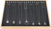 Display Tray in Legno con 20 Ganci - Grigio - Organizzatore per Collane e Bracciali - 24 x 35 cm.