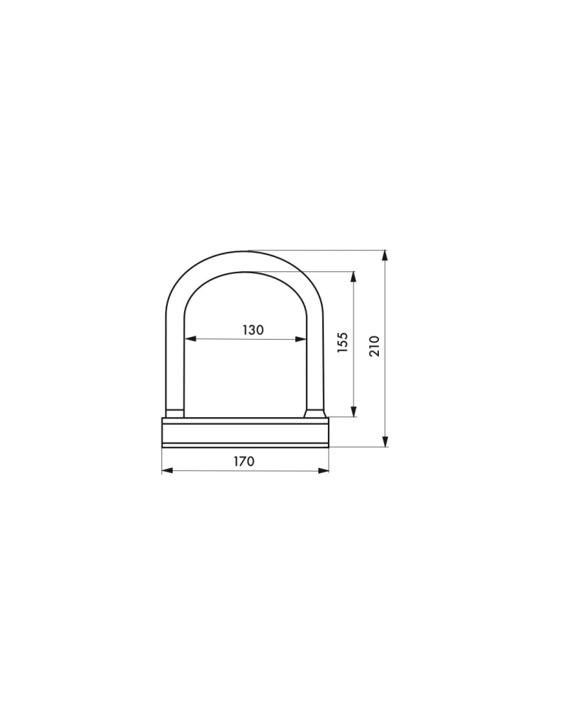 Antifurto a U con arco in acciaio rivestito Ø 16 mm, 170 x 210 mm – THIRARD