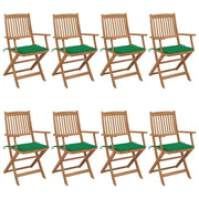 Sedie da Giardino Pieghevoli 8 pz con Cuscini Massello Acacia cod mxl 17528