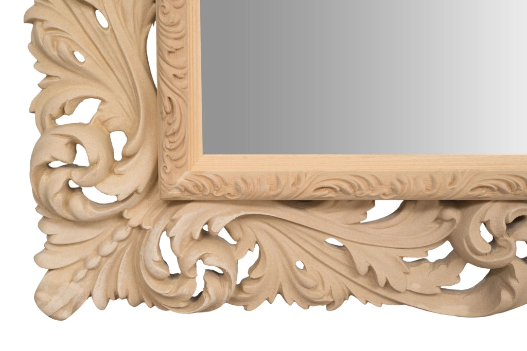 Biscottini SPECCHIERA DA PARETE IN LEGNO FINITURA GREZZA MADE IN ITALY realizzata Offerta