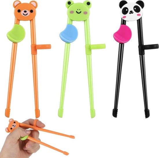 Stuzzicadenti per bambini con superficie antiscivolo | 3 set | Aiuto per bambini | Bimbi in età prescolare | Principianti (15,5 cm)