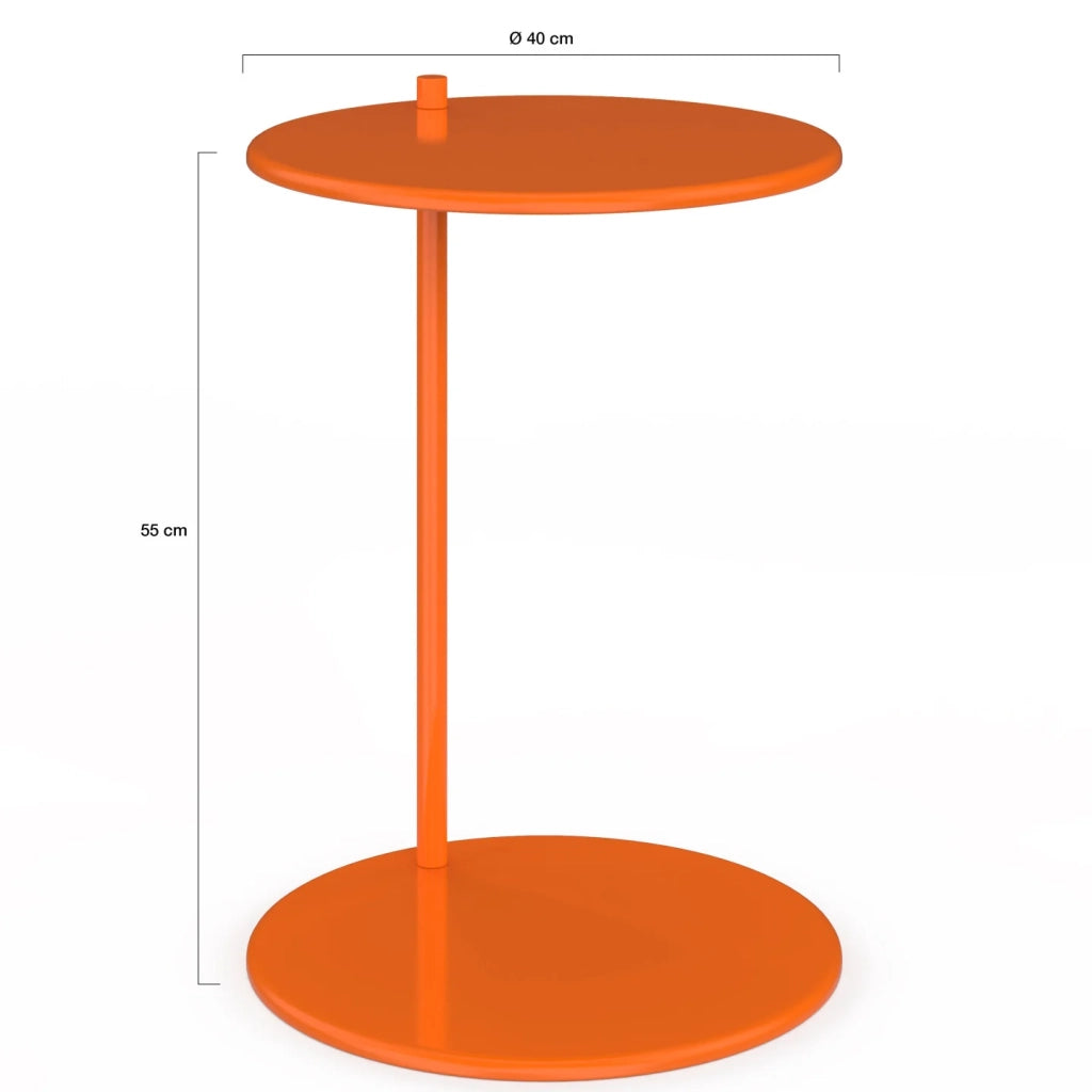 IDMarket - Set di 2 tavolini rotondi, tavolini da salotto, comodini LEONTINE da 40 cm in metallo arancione
