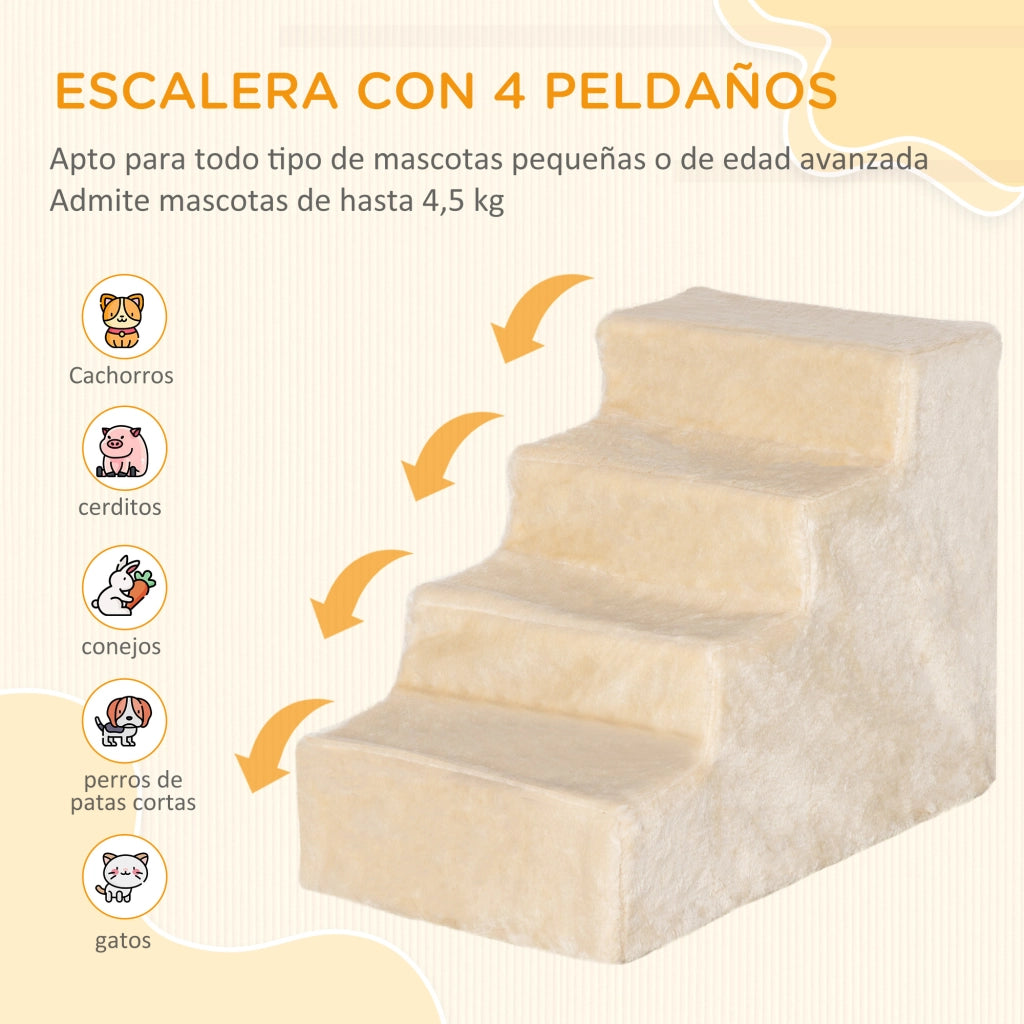 Scala per Gatti e Cani 2 in 1 ¨C zephmum ¨C 60x35x44 cm Beige