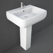 Lavandino con colonna 60x47 cm Rak serie Metropolitan in ceramica bianca lucida