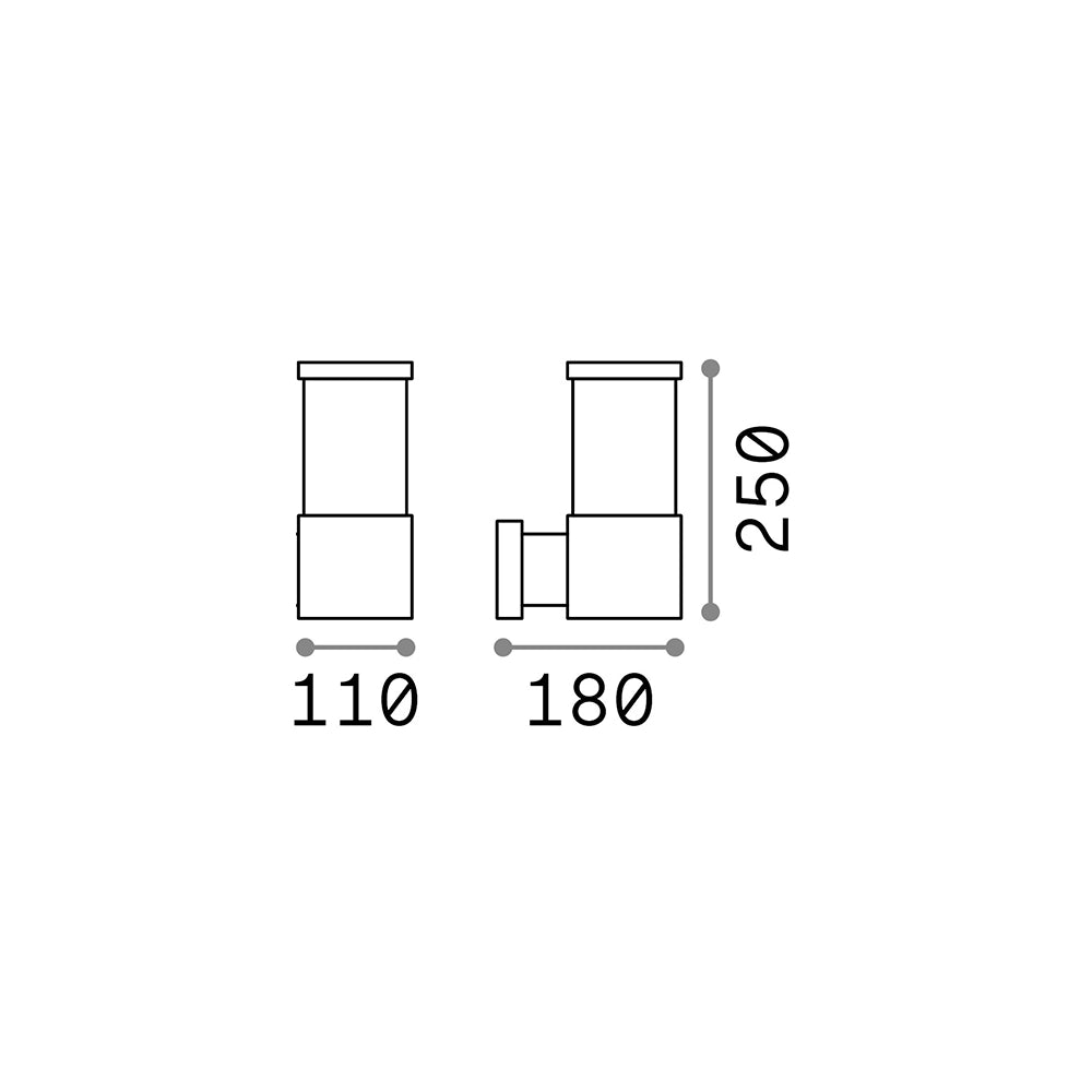 Applique Moderna Tronco Alluminio Bianco 1 Luce E27
