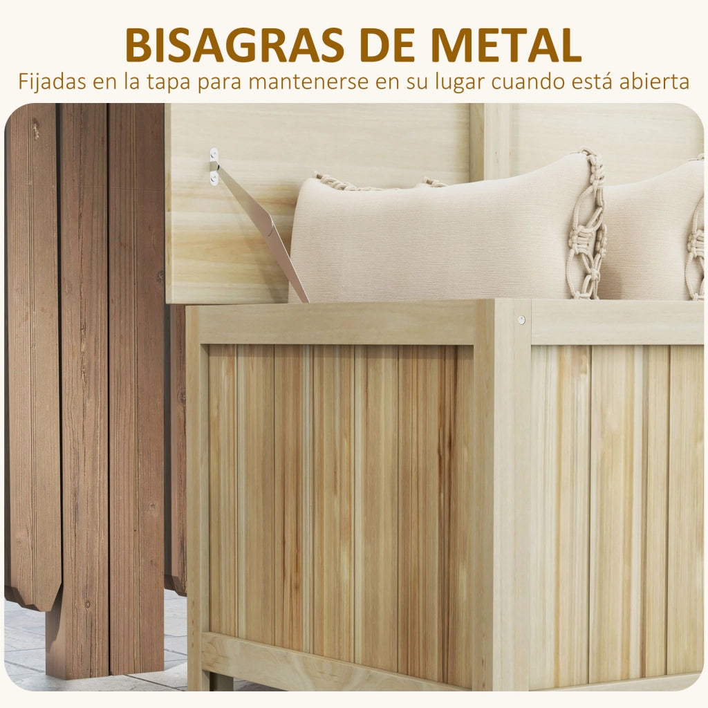 Baule da Giardino in Legno ¨C zephmum ¨C Naturale 172 L
