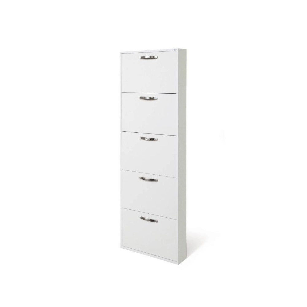 Scarpiera Serena 5 ante salvaspazio 180x65x15 colore bianco frassinato