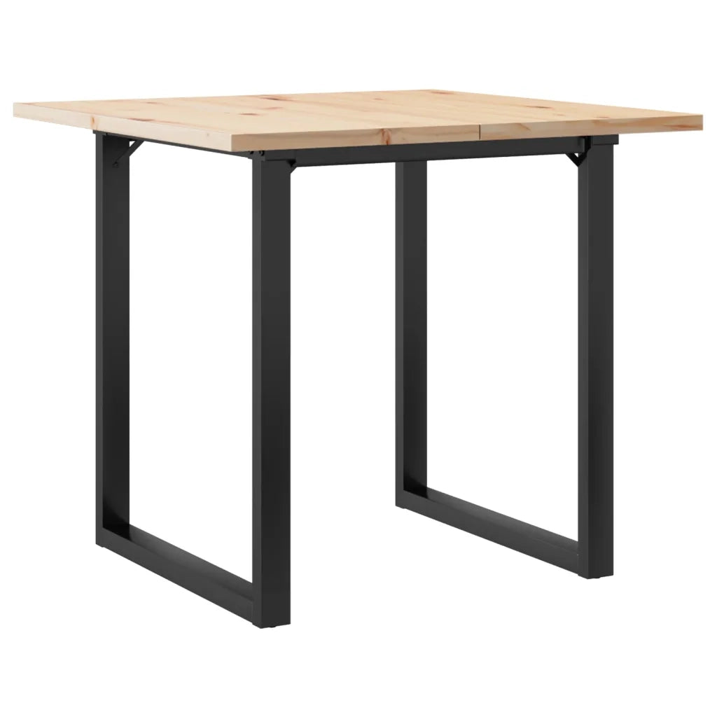 Tavolo da Pranzo | Tavolo da cucina Telaio a O 80x80x75,5 cm Legno Pino e Acciaio