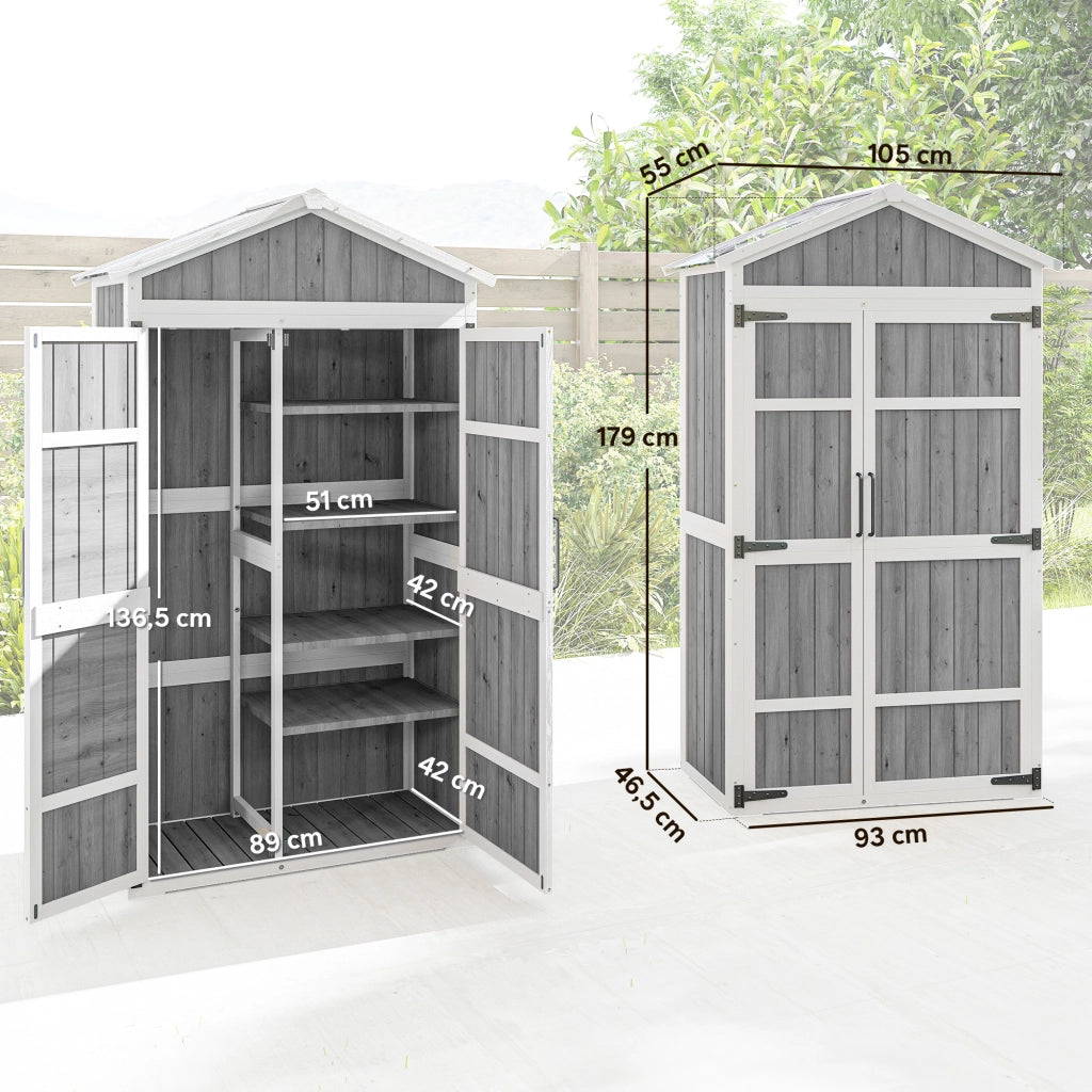 Armadio da Giardino ¨C Zephmum ¨C Grigio 105x55x179 cm