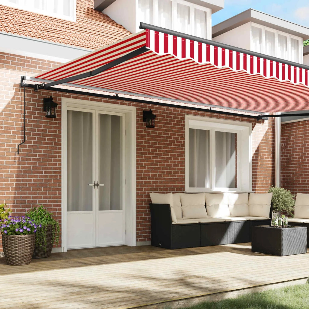 Tenda Retrattile Rosso e Bianco 500 × 350 cm 3331497