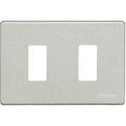 MAGIC - PLACCA 2 POSTI PER SCATOLA RETTANGOLARE - IN ALLUMINIO OXIDAL - CON SOTTOPLACCA ISOLANTE E AGGANCIO GRADUALE PER SUPPORTO 503R