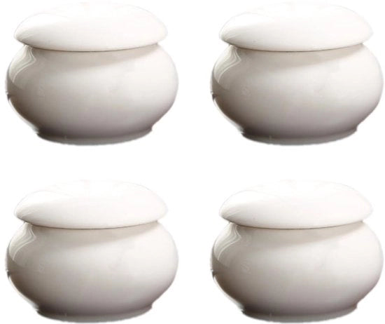 Scatola di Stoccaggio Aria Tappata - Scatola Ceramica - Mini Scatola di Stoccaggio - Contenitore da Viaggio - Supporto - Bianco - 3,3 cm x 2,3 cm - Scatola di Stoccaggio