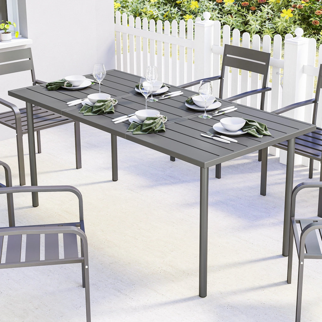 Tavolo da pranzo da esterno ¨C zephmum ¨C rettangolare, 165x80 cm, metallo