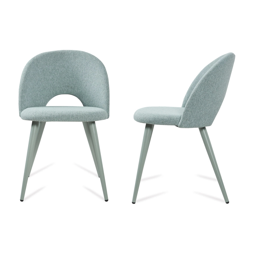 Set Karijoki di 2 Sedie Imbottite da Sala Pranzo Rivestimento in Tessuto - Verde Chiaro [en.casa]
