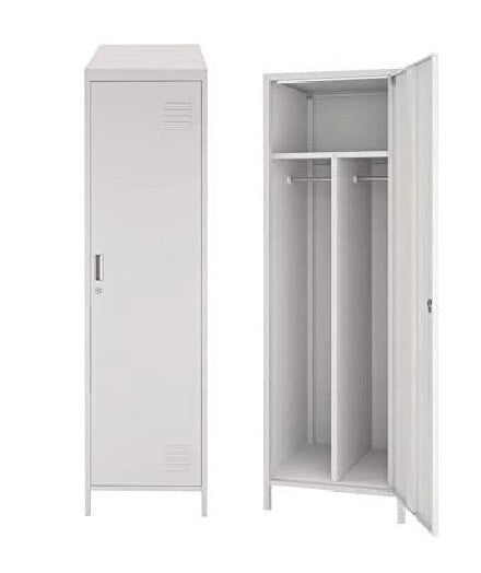 Mobile Armadietto Spogliatoio in Metallo 1 Anta Grigio 180 x 50 x 50 cm