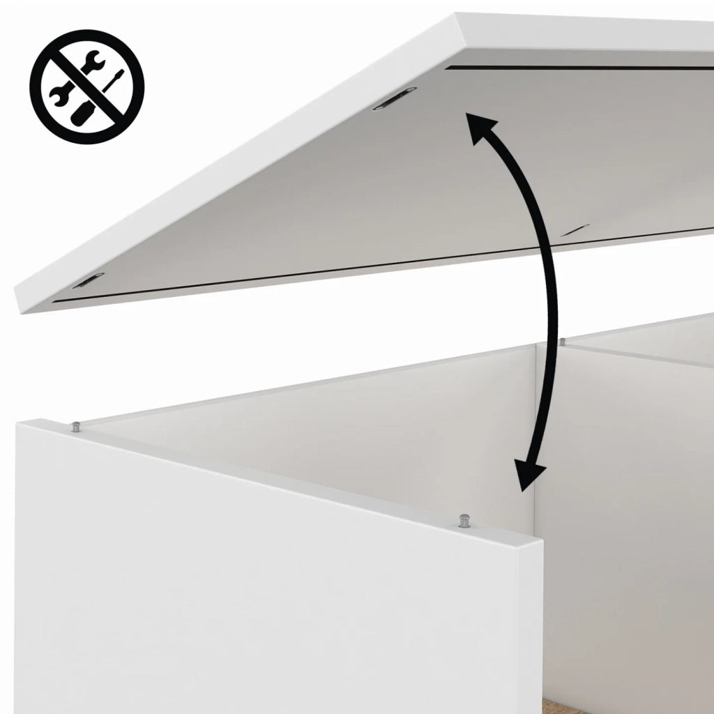IDMarket - Credenza EASY 70 cm - facile da montare senza attrezzi - 3 ripiani e 1 anta scorrevole reversibile in bianco e legno