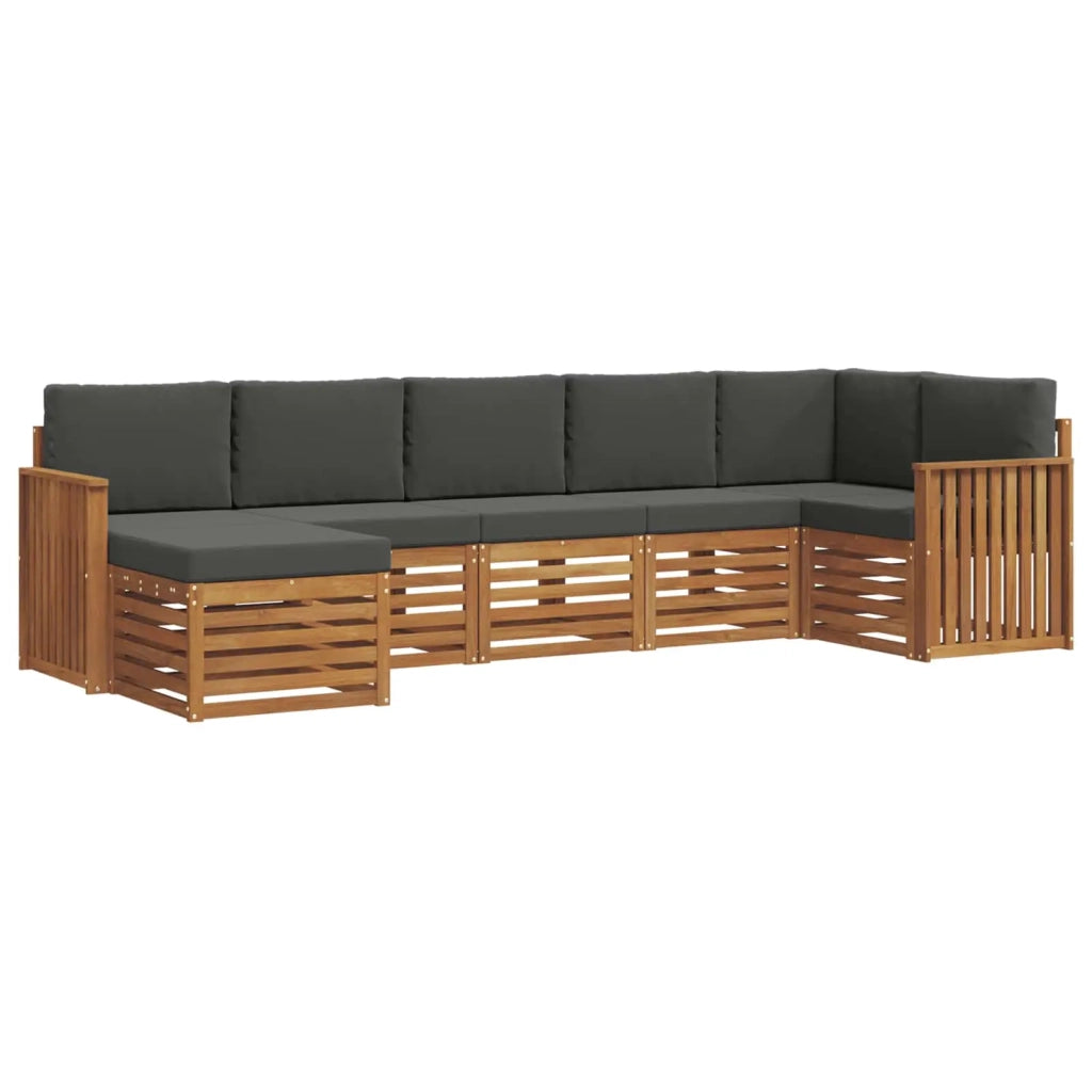 Set divano sezionale con cuscino 7 pcs Naturale e Antracite