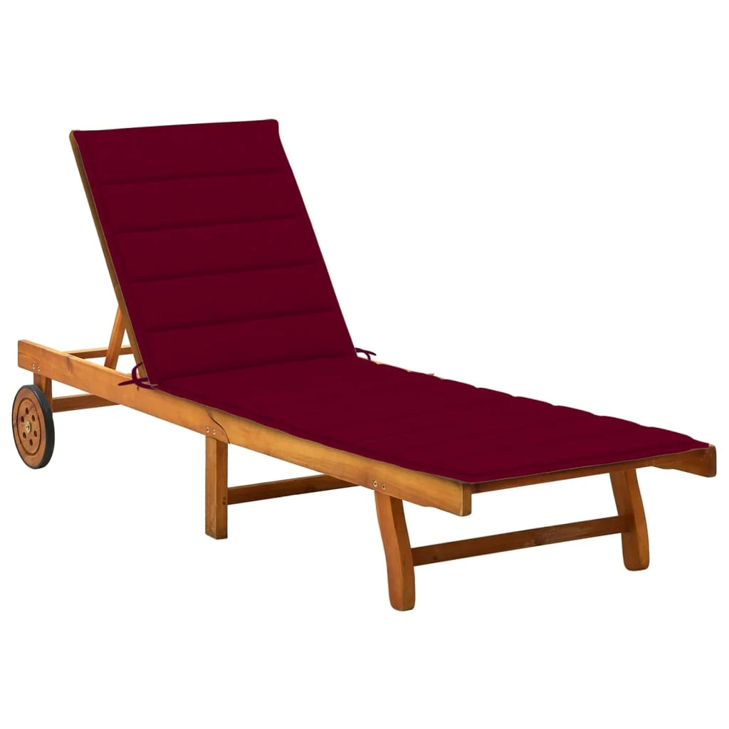 Lettino prendisole sedia a sdraio lettino prendisole letto da giardino mobili da esterno per patio con cuscino legno massello di acacia 02_0012402
