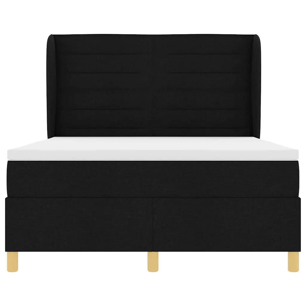 Letto a molle con materasso Nero 200 x 160 cm Tessuto