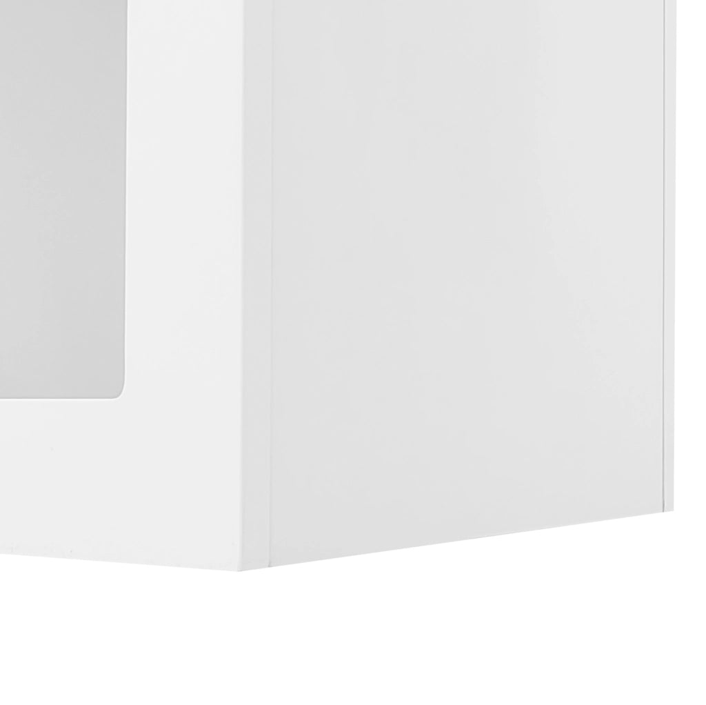 Tavolino da salotto a forma di nuvola con cassetti e vani aperti 97 x 45 x 43;5 cm bianco