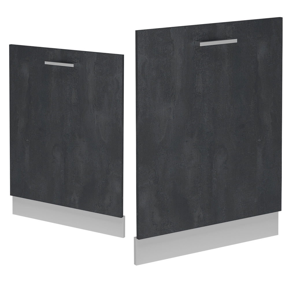 Pannello frontale della lavastoviglie R-Line Calce nera/Bianco 60 cm, PL Marmo Vicco
