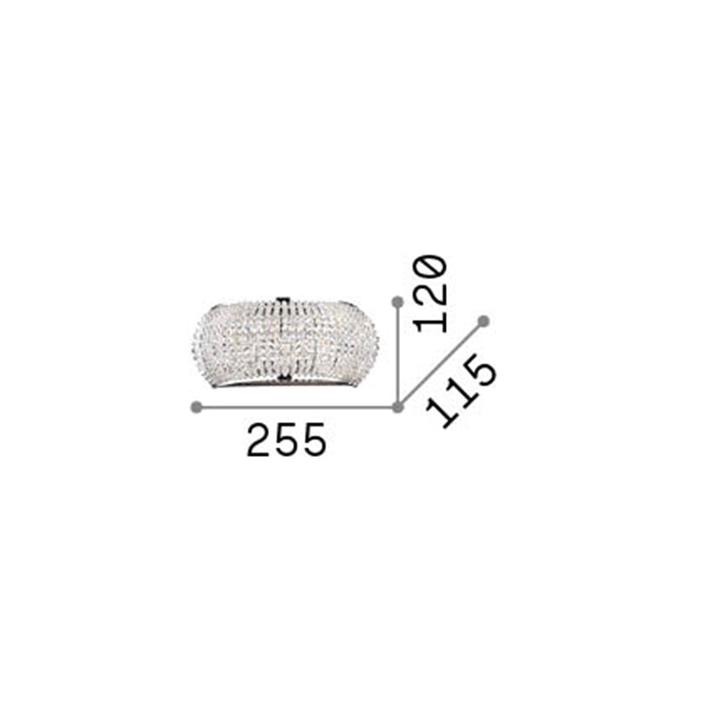 Applique Contemporanea Pasha' Metallo-Cristallo Cromo 3 Luci G9 3W 3000K