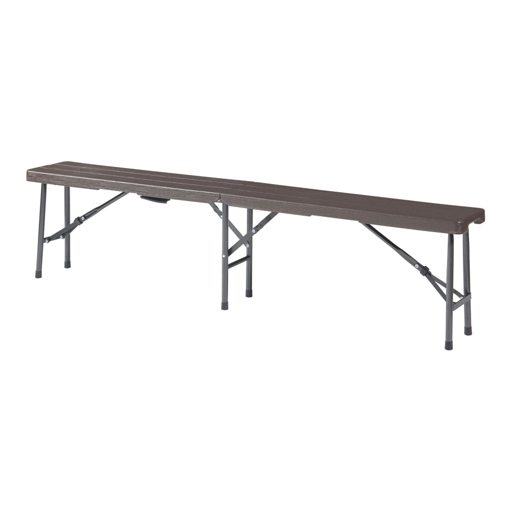 Set di 2 Panche Pieghevoli Lillestrøm 180x25x43 cm Marrone Effetto Legno [en.casa]