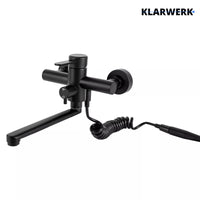 MAX |rubinetto miscelatore gastronomia montaggio a parete nero|rubinetto cucina professionale acciaio inox con doccetta|ristorante parete bocca piatta