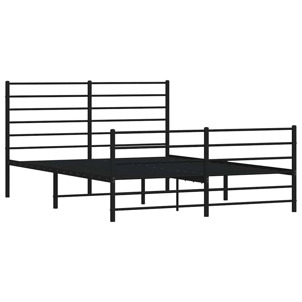 Giroletto con Testiera e Pediera Metallo Nero 140x190 cmcod mxl 97306