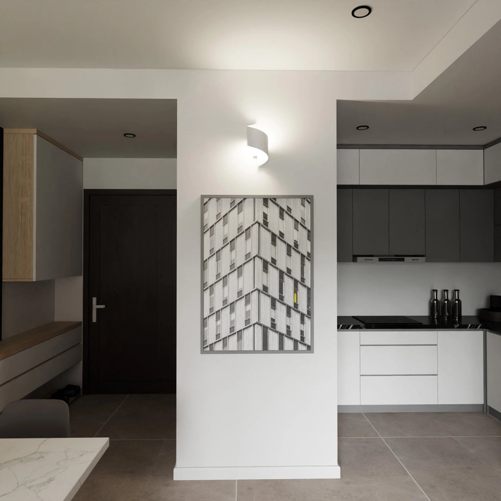 Applique Moderna 1 Luce Ubbe A Fascia In Acciaio Bianco