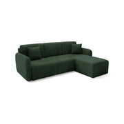 Ranco, Divano Letto con Penisola Contenitore, 245x185 cm Verde bottiglia\