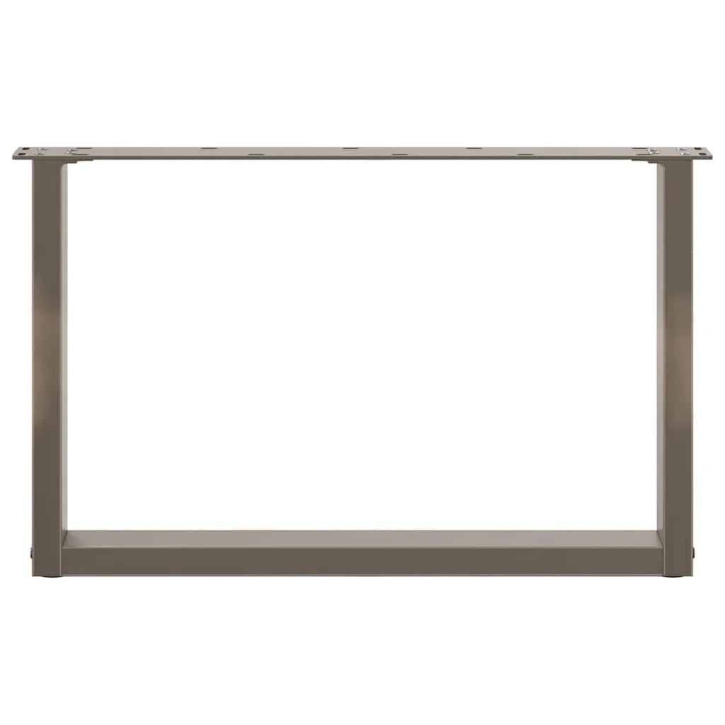 Set di 2 gambe regolabili per tavolino da caffè a forma di U 70 x 42 x 43 cm design moderno acciaio naturale 02_0057407