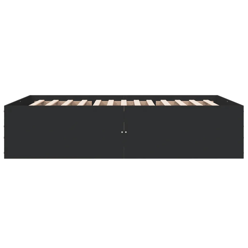 Letto matrimoniale | Letto per adulti | Giroletto Nero 120x200 cm in Legno Multistrato