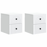 Mobiletto da notte a muro 2 pcs Bianco 33 x 34,5 x 40 cm