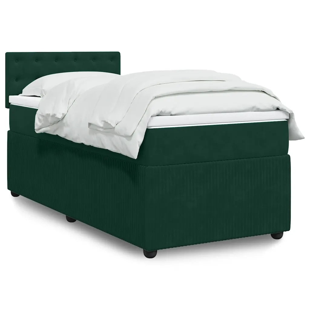 Giroletto a Molle con Materasso Verde Scuro 80x200 cm Velluto 3289905