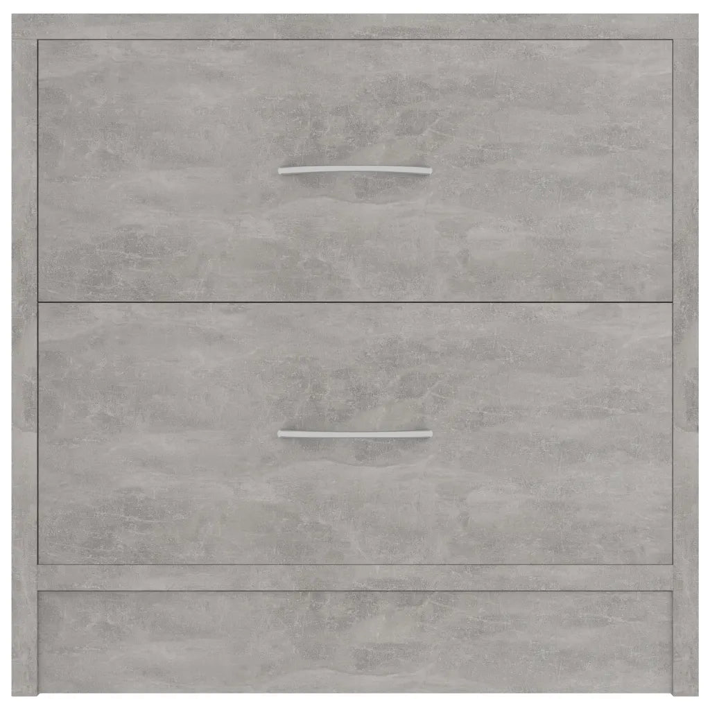 Comodini 2 pz Grigio Cemento 40x30x40 cm in Legno Multistrato 801044