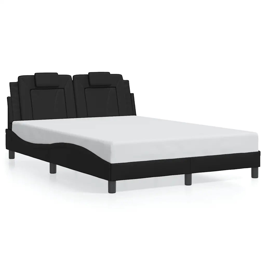 Giroletto con Testiera Nero 140x190 cm in Similpelle