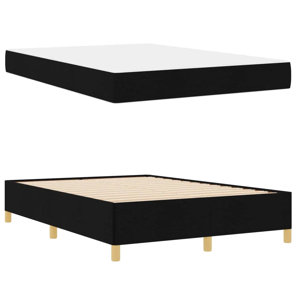 Struttura del letto con materasso-Giroletto Nero 140 x 190 cm Tessuto 337802