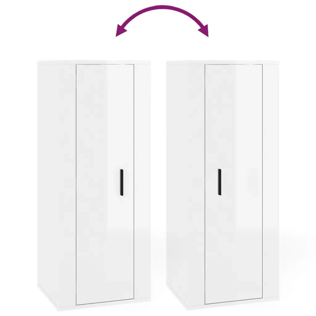 Mobile Porta TV a Parete Bianco Lucido 40x34,5x100 cm 816682