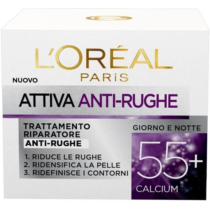 L'OREAL PARIS CREMA ATTIVA ANTIRUGHE RIPARATRICE GIORNO E NOTTE 50ML 55+