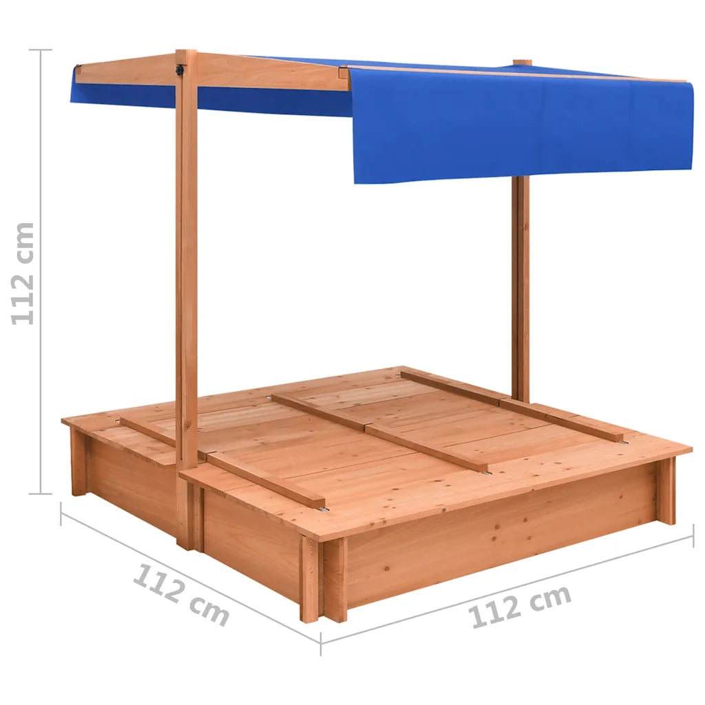 Sabbiera con Tetto in Legno di Abete 112x112x112 cm 316474