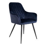 Set di 2 Sedie Harbo, Blu, Velluto, 65x57x87 cm